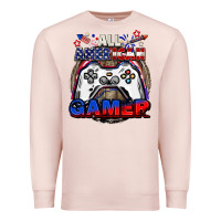 Pale Pink All American gamer 4th of july Premium Sweatshirt - CowGirlArtShop