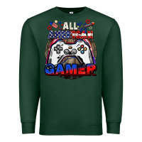 Sports Green All American gamer 4th of july Premium Sweatshirt - CowGirlArtShop