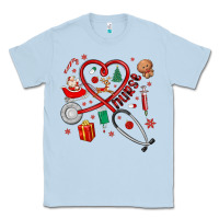 Dusty Blue christmas nurse Classic Tee - MaliasSmallBusiness