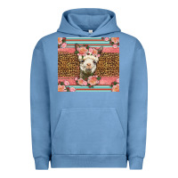 Pigment Pebble Blue llama and roses glitter Urban Hoodie - LillyAllenDesigns
