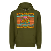 Army Green hairboss 200z skinny sunflowers leopard hairdresser Premium Hoodie - Artiststas