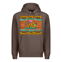 Coffee hairboss 200z skinny sunflowers leopard hairdresser Premium Hoodie - Artiststas
