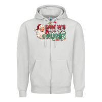 Dove Grey Santa's Favorite Nurse Zipper Hoodie - MaliasSmallBusiness