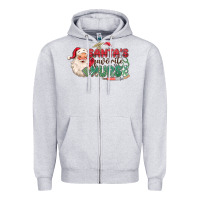 Heather Grey Santa's Favorite Nurse Zipper Hoodie - MaliasSmallBusiness