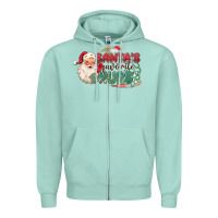 Seafoam Santa's Favorite Nurse Zipper Hoodie - MaliasSmallBusiness