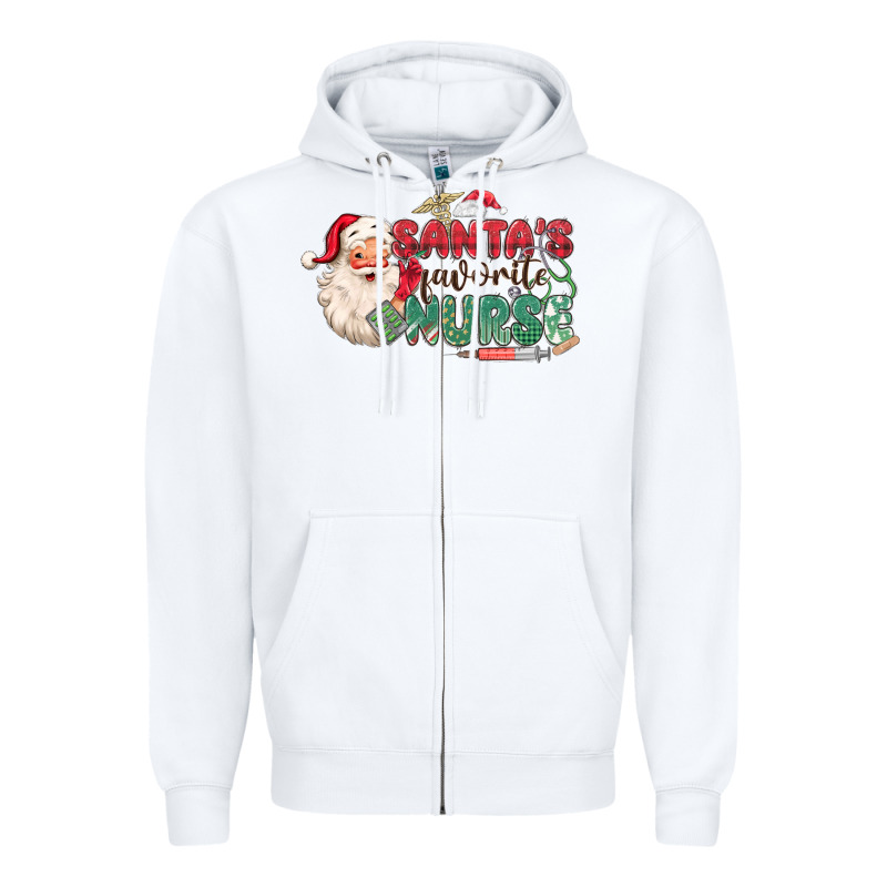 Santa's Favorite Nurse Zipper Hoodie by MaliasSmallBusiness | Teevron