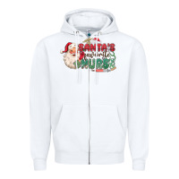 White Santa's Favorite Nurse Zipper Hoodie - MaliasSmallBusiness