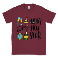 Burgundy happy new year 2024 Classic Tee - MaliasSmallBusiness