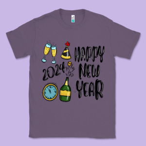 Happy New Year 2024 Classic Tee Designed By Maliassmallbusiness