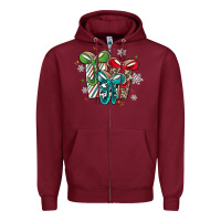 Burgundy christmas gifts Zipper Hoodie - MaliasSmallBusiness