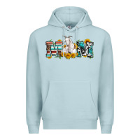 Blue Mist goat mom serape leopard cowhide goat family Premium Hoodie - Artiststas