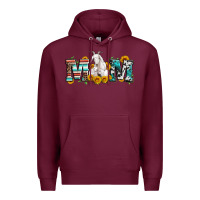 Burgundy goat mom serape leopard cowhide goat family Premium Hoodie - Artiststas