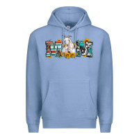 Colony Blue goat mom serape leopard cowhide goat family Premium Hoodie - Artiststas