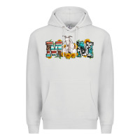 Dove Grey goat mom serape leopard cowhide goat family Premium Hoodie - Artiststas