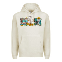 Oatmeal Heather goat mom serape leopard cowhide goat family Premium Hoodie - Artiststas