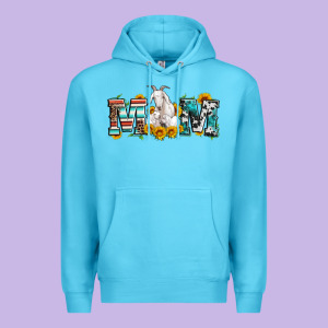 Goat Mom Serape Leopard Cowhide Goat Family Premium Hoodie Designed By Artiststas