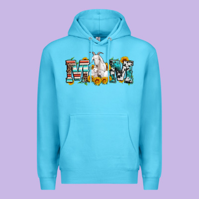 Goat Mom Serape Leopard Cowhide Goat Family Premium Hoodie Designed By Artiststas