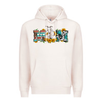 Pale Pink goat mom serape leopard cowhide goat family Premium Hoodie - Artiststas