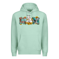 Seafoam goat mom serape leopard cowhide goat family Premium Hoodie - Artiststas