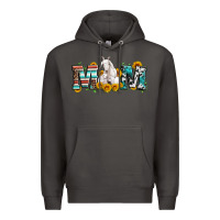 Smoke goat mom serape leopard cowhide goat family Premium Hoodie - Artiststas