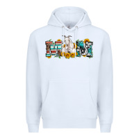 White goat mom serape leopard cowhide goat family Premium Hoodie - Artiststas