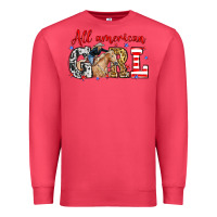 Cardinal All American girl with cowgirl Premium Sweatshirt - Neo Western