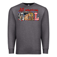 Charcoal Heather All American girl with cowgirl Premium Sweatshirt - Neo Western