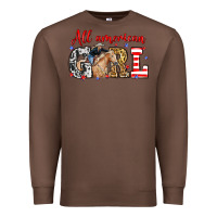 Chestnut All American girl with cowgirl Premium Sweatshirt - Neo Western
