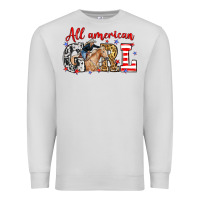 Dove Grey All American girl with cowgirl Premium Sweatshirt - Neo Western
