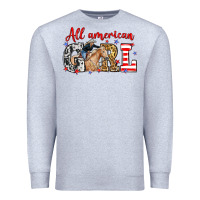 Heather Grey All American girl with cowgirl Premium Sweatshirt - Neo Western
