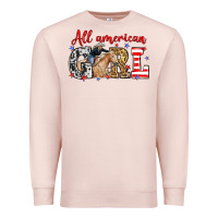 Pale Pink All American girl with cowgirl Premium Sweatshirt - Neo Western