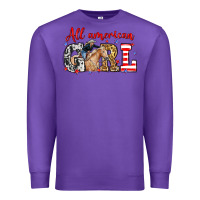 Purple All American girl with cowgirl Premium Sweatshirt - Neo Western