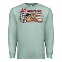 Seafoam All American girl with cowgirl Premium Sweatshirt - Neo Western