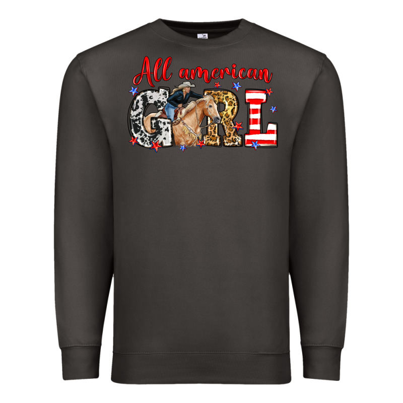 All American Girl With Cowgirl Premium Sweatshirt by Neo Western | Teevron