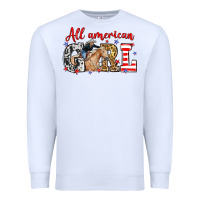 White All American girl with cowgirl Premium Sweatshirt - Neo Western