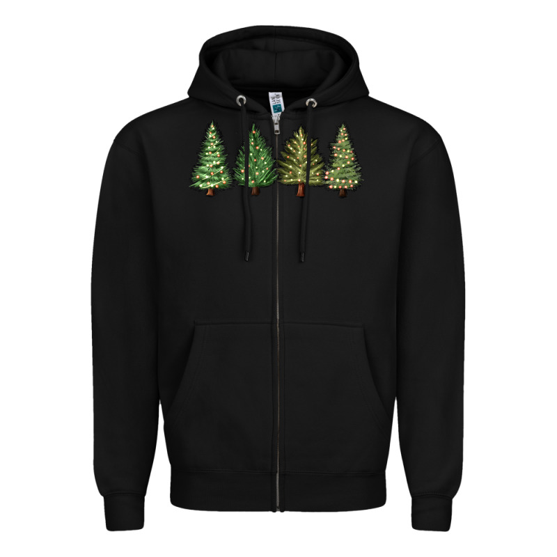 Christmas Trees Zipper Hoodie by MaliasSmallBusiness | Teevron