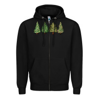 Black christmas trees Zipper Hoodie - MaliasSmallBusiness