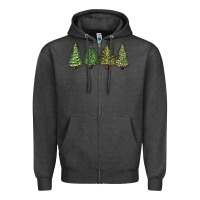 Charcoal Heather christmas trees Zipper Hoodie - MaliasSmallBusiness