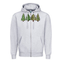 Heather Grey christmas trees Zipper Hoodie - MaliasSmallBusiness