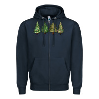 Navy christmas trees Zipper Hoodie - MaliasSmallBusiness