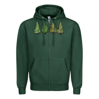 Sports Green christmas trees Zipper Hoodie - MaliasSmallBusiness