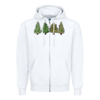 White christmas trees Zipper Hoodie - MaliasSmallBusiness