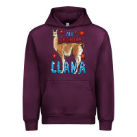 Mauve Wine All American Llama Urban Hoodie - LillyAllenDesigns
