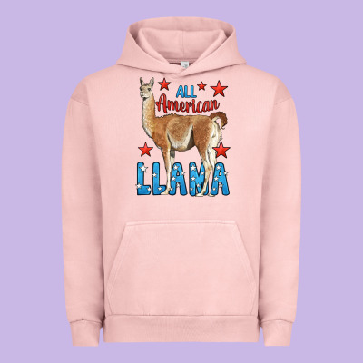 All American Llama Urban Hoodie Designed By Lillyallendesigns