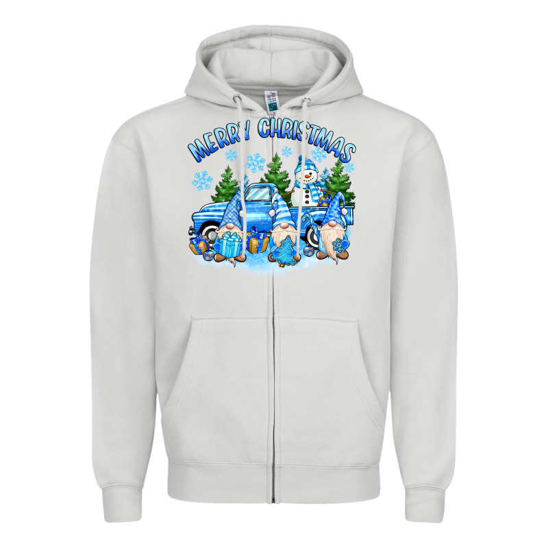 Merry Christmas Snowman Gnomes Truck Zipper Hoodie by MaliasSmallBusiness | Teevron