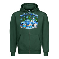 Sports Green merry christmas snowman gnomes truck Zipper Hoodie - MaliasSmallBusiness