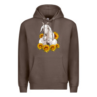 Coffee goat family with sunflowers Premium Hoodie - Artiststas