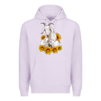 Lilac goat family with sunflowers Premium Hoodie - Artiststas