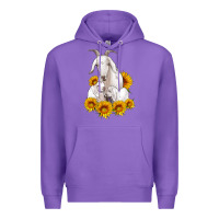 Purple goat family with sunflowers Premium Hoodie - Artiststas
