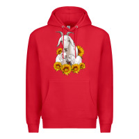 Red goat family with sunflowers Premium Hoodie - Artiststas
